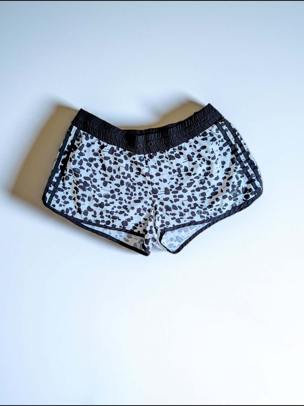 adidas Black & White Printed Athletic Shorts